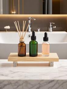 1 khay đựng đồ phòng tắm nhỏ, chân đế bằng gỗ, đồ trang trí phong cách cổ điển, khay trang trí bằng gỗ - nhỏ, tiết kiệm không gian cho phòng tắm, nhà bếp và đồ mỹ phẩm, khay đen, khay trắng, khay gỗ nâu - Nhiều màu - Xem 5