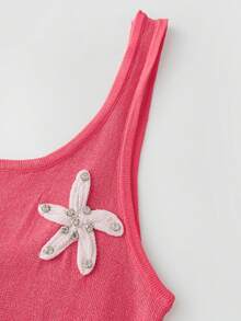 Women's Starfish Sequin Mini Dress,Square Neck Knit Bodycon Short Dress,Sleeveless Star Print Micro Dress,Summer Teen Girl Going Out Aesthetic Streetwear Suitable For Beach Daily Dating Vaction Party Club Concert - Hồng - Xem 8