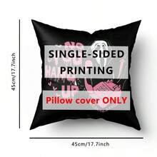 万圣节枕套，粉色“不，你挂了”恐怖鬼魂图案抱枕，农舍单面蓬松趣味万圣节装饰枕套，适用于室内外沙发装饰 - 彩色 - 查看 7