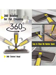 用于地板清洁的喷雾拖把，超细纤维除尘木地板拖把，带 1/4 可重复使用可洗垫的湿喷拖把，适用于家庭、商用硬木、复合乙烯基、木地板和瓷砖地板 - 彩色 - 查看 5