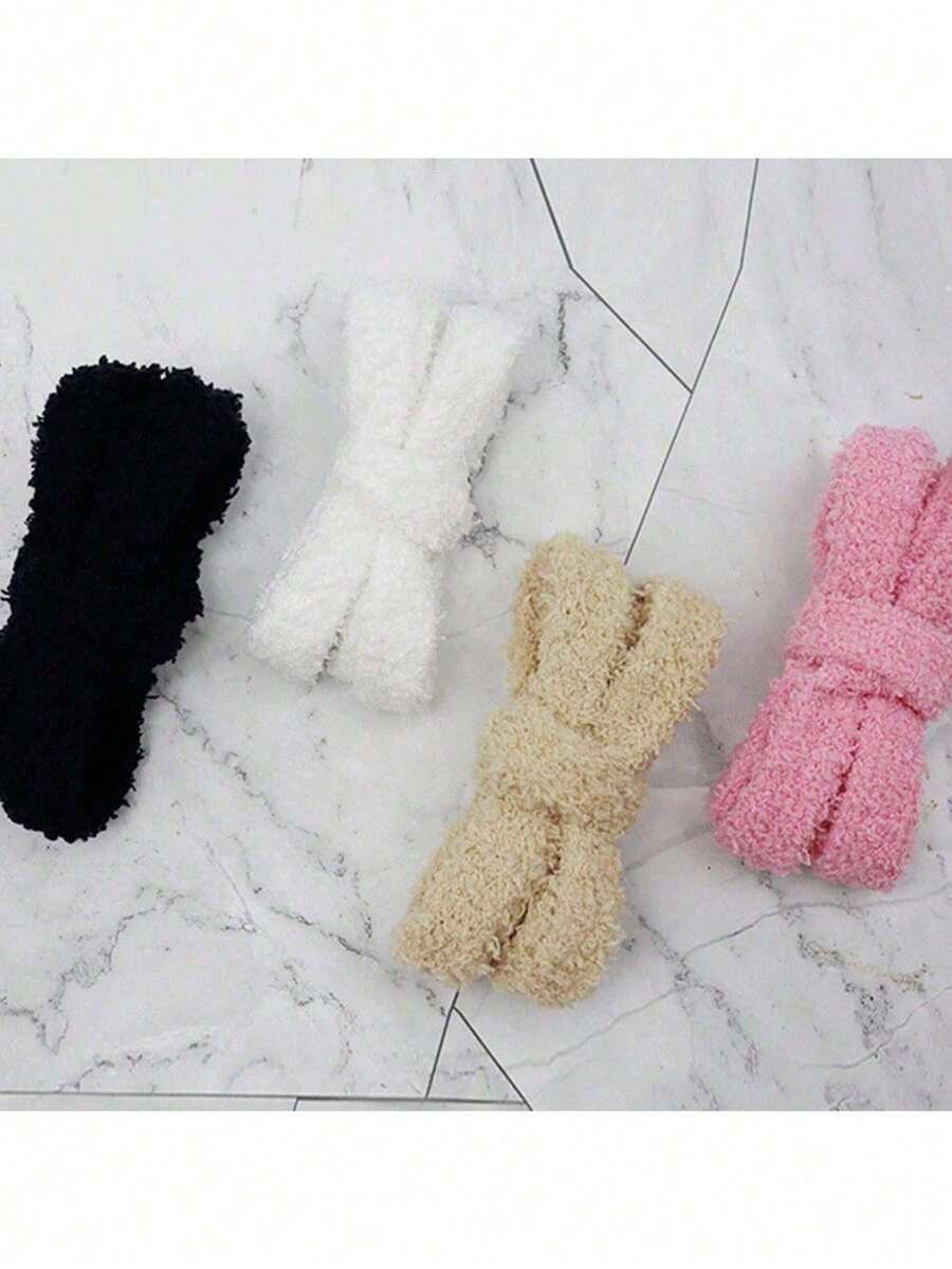 2 pares de cordones de zapatos suaves y esponjosos - de unicolor, casuales, lavables a mano - Multicolor - Ver 1