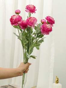 1支/4支/6支仿真牡丹玫瑰花束，长50厘米，不褪色塑料材质，适用于家居装饰、客厅、卧室、阳台、桌面、插花、厨房、浴室、壁炉、户外装饰、草坪、花园、婚礼派对、场景布置等。