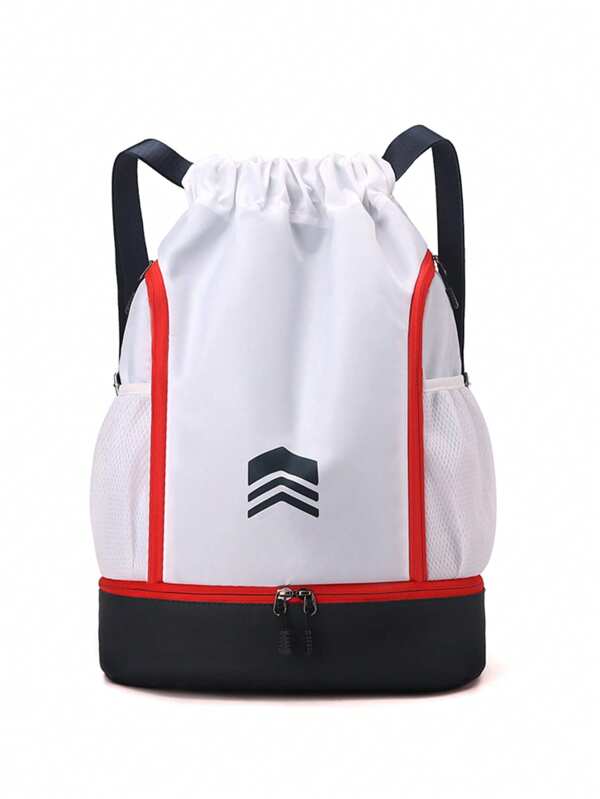 Nueva mochila deportiva para exteriores con compartimento separado para zapatos, bolsa de cordón de gran capacidad, bolsa de gimnasio para natación y escuela, temporada de regreso a clases