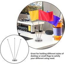 Mini Flag Holder 3 Hole Desk Flag Base Office Flag Pole Mini Stick Flag Stand For Home Office Meeting Party Supplies Table Decorations Car Mount