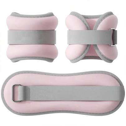 2 Piezas pesas polainas Rosas para ejercicio de 2kg Cada Una Total de peso 4kg Para Tobillos