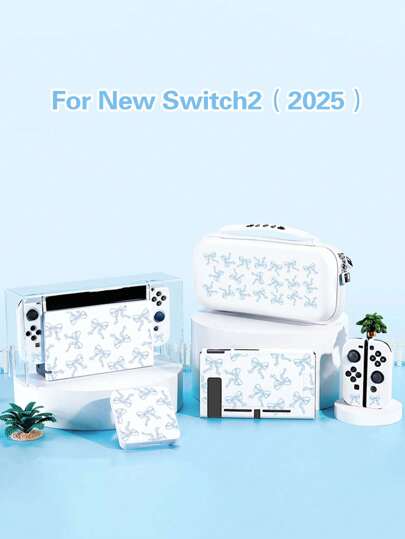 Accessories Bow Design, Compatible With New Switch 2 (2025), NS2/Switch OLED/Switch Lite Protective Case, Storage Bag, Card Slot Dock Case, Game Card Box, Best Gift Compatible With Switch Players, Romantic Gift For Valentine's Day