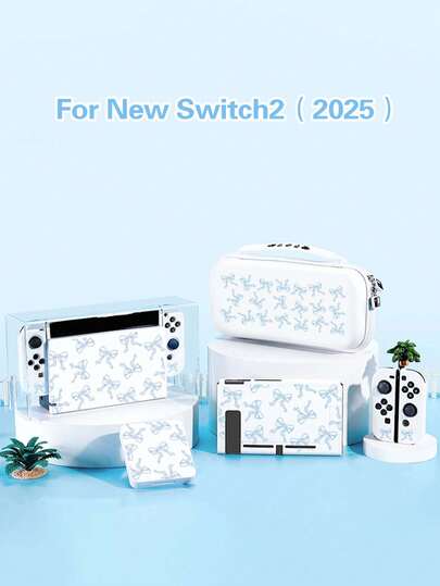 配件：蝴蝶结设计，兼容新款 Switch 2 (2025)，NS2/Switch OLED/Switch Lite 保护壳，收纳袋，卡槽底座保护套，游戏卡盒，兼容 Switch 玩家的最佳礼物，情人节浪漫礼物