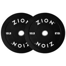 ZION Bumper Plates With Steel Hub 10-45 LB 2-Inch, Weight Plates, Pesas Para Hacer Ejercicio, Bumper Plates For Strength Training Shock Absorbing Low Bounce Technology Sport Series- Black Easy To Load And Unload, Safe, Suitable For Families And Gyms,Weightlifting,Fitness Training,Suitable As A Family Gift