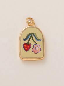 1pc Fashionable And Exquisite INS Cute And Simple Flower Strawberry Bow DIY Pendant, Plated With 18K Gold, Not Easy To Oxidize, Suitable For Wives And Mothers To Freely Match. - Multicolor - View 12