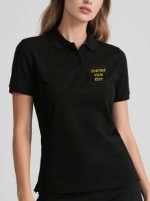 Personalisiertes Damen Poloshirt, mit einer großen Auswahl an Texten, Fotos hinzufügen (Früchte/Fotos/Fotos von Freunden/Selfies/Lieblingsmuster/Haustiere, Selfies, Paar-Erinnerungsfotos, Familienfotos, Porträts, Blumen, berühmte Zitate, witzige Sätze). Geschäfts-T-Shirts, Arbeitskleidung, Team-T-Shirts, Individuelles Poloshirt