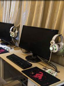 1 个耳机挂钩，适用于 PC 耳机、显示器、桌子、墙壁，紧凑而坚固的耳机支架提供安全支撑并节省空间，适用于学校用品，返校