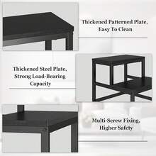 Taburetes de 2 Peldaños para Niños y Adultos, Banquito de 15.2 Pulgadas, Estructura de Metal, Capacidad De Cargaáxima 500Lbs, Bancos Escalón Infantiles - Negro - Ver 5