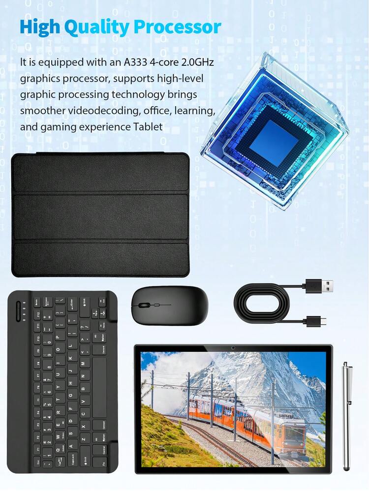 Relndoo 2025 Android 15 Tablet, 2-In-1 Tablets With Keyboard And
