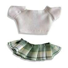 (Doll Clothes Only) 10cm Doll Outfit OB-11 JK Skirt, Labobo Clothes, Twist Stick, Small Bear LBB Plush Doll T-Shirt Dress Cheap Set - Multicolor - View 6