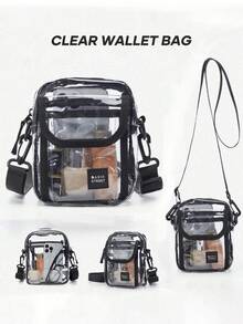Bolso bandolera transparente aprobado para estadio, bolso mensajero transparente para eventos en estadio, para hombres y mujeres - Multicolor - Ver 1