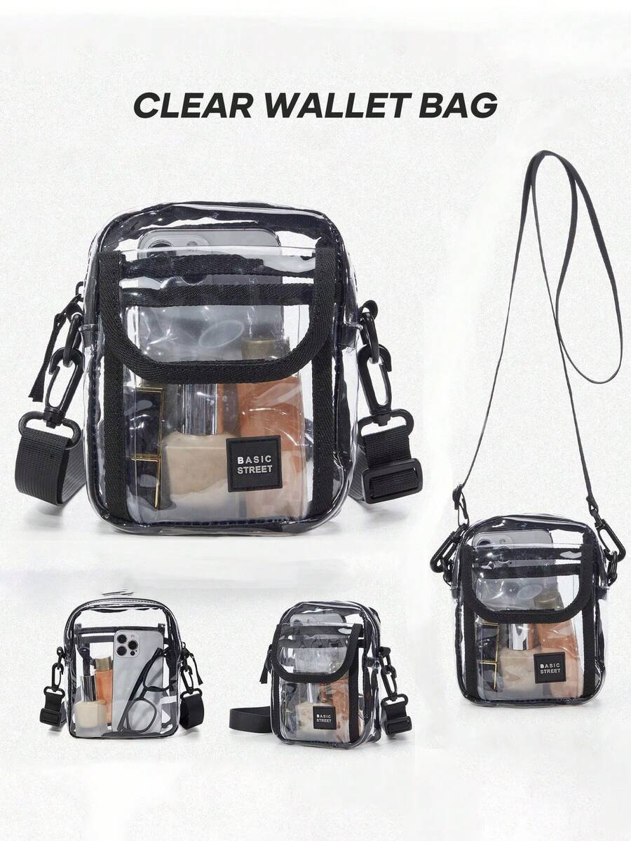 Bolso bandolera transparente aprobado para estadio, bolso mensajero transparente para eventos en estadio, para hombres y mujeres - Multicolor - Ver 1