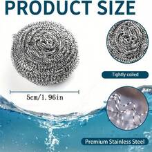 1/6/12/20 件装钢丝绒清洁刷，金属厨房清洁海绵，洗碗百洁布，重型，优质不锈钢清洁刷，适用于厨房锅碗瓢盆和浴室清洁 - 多色 - 查看 3