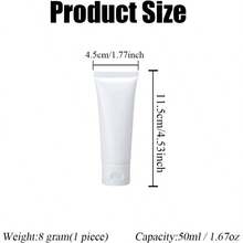 QY 20PCS 50ML 1.7oz Empty Refillable Plastic Soft Tubes Squeezable Bottle White Cosmetic Storage Containers For Package Facial Cleanser Hand Cream Cosmetic Lotion 8502 - trắng - Xem 2