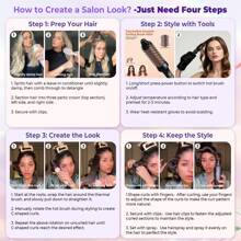 UKLISS 3-In-1 Multi-Function Hot Air Brush, Curling & Straightening, Automatic Rotating Hot Air Styler For Big Waves