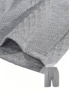 Men's Casual Sports Suits Men's Shirts And Shorts For Summer - Xám - Xem 10