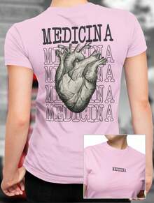 Babylook Medicine Women's T-Shirt Medical Course Short Sleeve Round Neck 100% Cotton Various Colors Ready For Delivery - Màu Hồng baby - Xem 1