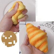 1件放松玩具揉面音乐慢回弹可爱释放毛绒玩具仿真食物面包蛋糕自带面包香味 - 彩色 - 查看 12