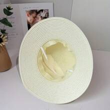 One Straw Hat That Can Be Customized With Embroidered Names Or Text. It Is Suitable For Wearing During Summer Outings And Is A Beach Hat For Women.