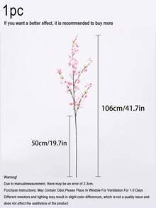 3 件人造花樱花树枝 41.7 英寸假丝绸樱花花、桃花、绿色仿真植物、青梅装饰、花瓶、婚礼、派对、客厅、卧室、DIY 墙壁、书桌填充物。用于家庭婚礼派对景观 DIY 装饰樱花丝绸花树装饰