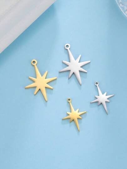 AMAXER 3 件套不锈钢北极星、八角星、六角星吊坠项链手链 DIY 珠宝制作用品，批发节日礼物