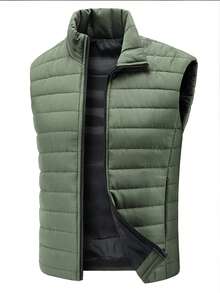 Men's Outdoor Sports Vest With Thermal Lining, Thickened Fashion Casual Jacket For Hiking, Cycling, Winter,Fleece