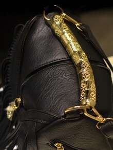 New European And American Style Tassel Handbag, Versatile Shoulder/Crossbody Soft Bag - Black - View 5