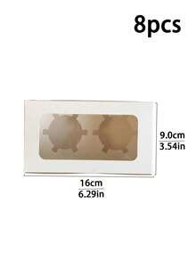 4pcs/8pcs 2/4/6/12 Cavity Cupcake Boxes With Clear Window, Muffin Cups, Pastry, Dessert, Tart, Mousse Cake, Bakery Packaging For Afternoon Tea - Multicolor - View 14