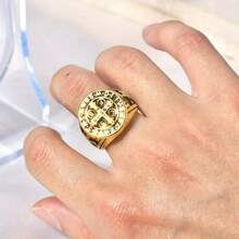 Vintage Exorcist Titanium Steel Cross Ring Niche Personalized Punk Men's Hand Ornaments