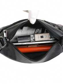 Nueva bolsa multifuncional para mujeres de mediana edad, bolso de madre, bolso de suegra, bolso de hombro y bandolera de cuero suave - Negro - Ver 2