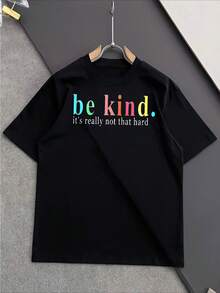 Camiseta hombre verano moda patrón garra de oso oso polar arte indígena estampado cuello redondo manga corta 220g algodón puro pesado gruesa y cómoda - Negro - Ver 3