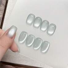 GAOY Glassy - Esmalte de uñas de gel de ojo de gato, 0.6 onzas líquidas, esmalte de gel holográfico UV con imán, translúcido reflectante, luz de luna plateada 2341 - Primavera de hadas - Ver 3