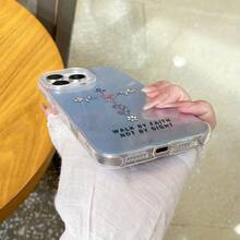 Funda para phone con diseño de flor. Compatible con phone 16, 16 Pro, 16 Pro Max, 15 Plus, 14, 13, 12 y 11. Nuevo diseño con degradado en forma de glaciar, borde suave, protección integral contra caídas con funda protectora de silicona - Blanco - Ver 5