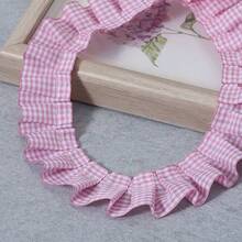 Vải viền xếp nếp gingham rực rỡ 1 yard - Ruy băng ren màu hồng, đỏ, xanh lá, xanh dương, đen dùng cho đồ thủ công tự làm và quần áo búp bê, vải ren - Nhiều màu - Xem 14