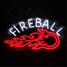 Fireball Whiskey LED 霓虹灯 - USB 供电，多色装饰灯，适用于家庭酒吧、私人空间、派对和卧室