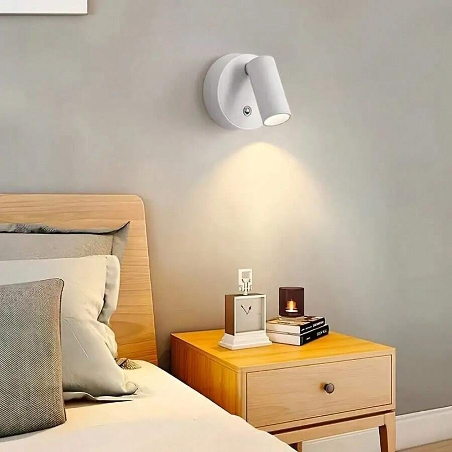 Versatile LED Spot Light, Magnetic Wall Light With 3 Color Modes & Adjustable Brightness - Touch Control, Easy Install, Perfect For Plants & Artwork - USB Rechargeable Battery - Ideal For Bedrooms, Living Rooms, And Hallways, Wireless Hole Free, 360 ° Rotating Touch Control - White - View 1