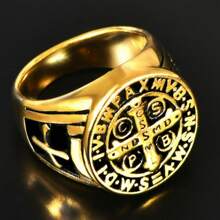 Vintage Exorcist Titanium Steel Cross Ring Niche Personalized Punk Men's Hand Ornaments