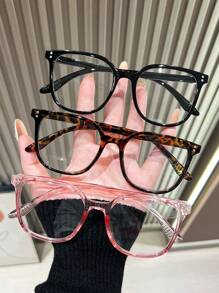 1 pieza Gafas de ordenador de montura cuadrada y de gran tamaño para accesorios de moda, uso diario, fiestas y estilo callejero