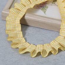 Vải viền xếp nếp gingham rực rỡ 1 yard - Ruy băng ren màu hồng, đỏ, xanh lá, xanh dương, đen dùng cho đồ thủ công tự làm và quần áo búp bê, vải ren - Nhiều màu - Xem 12