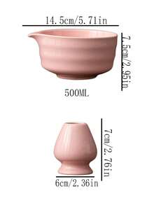 2pcs 500ml Ceramic Matcha Bowls, Whisk Set, Tools For Making Matcha, Desserts And Pastries, Tea Drinks, Tea Ceremony Accessories - Multicolor - View 2