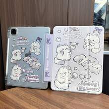可爱猫咪双面彩绘透明防震保护壳，亚克力硬壳，兼容 iPad (A16) 第 11/10 代 10.9 英寸、iPad 10.2 英寸、7/8/9 英寸、iPad Pro 11 英寸（第 2/3/4 代）、iPad Mini 7/6 英寸，支持智能睡眠/唤醒功能，带 Apple Pencil 插槽，兼容小米 Redmi Pad SE 11 英寸（2023 年款）和 MatePad SE 11 英寸（2024 年款）/MatePad 11.5 英寸 S - 無色 - 查看 10