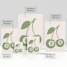 1Pc Framed Wall Art Green Retro Canvas Poster Paintings Ideal Gift For Living Room Bedroom Corridor Wall Decor Room Decoration Ready To Hang - 彩色 - 查看 2