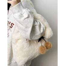 Women Shoulder Bags - 白色+卡其櫻桃掛件 - 查看 5