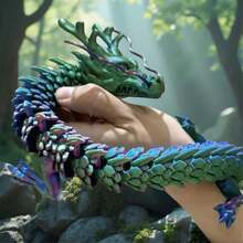 Duży, drukowany w 3D model smoka o wymiarach 60 cm/23,6 cala, dekoracja w kształcie latającego smoka, ozdoba na biurko, prezent na Boże Narodzenie, Halloween, Święto Dziękczynienia, Walentynki, Wielkanoc