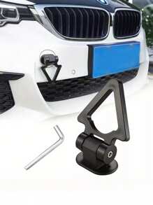 1 件通用汽车和 SUV 拖车钩，赛车风格三角轨道设计，耐用 PC 材料，汽车配件，适合多种车辆，外部挡泥板夹