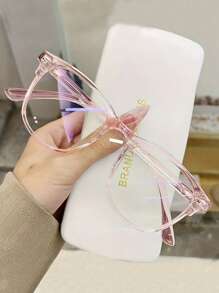 Transparent Non-Prescription Glasses Female With Big Frame, Glasses, Light Weight (With Glasses Case) For Summer Beach Vacation,Outdoor,Travel